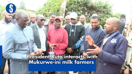 President Ruto interacts with Mukurwe-ini milk farmers