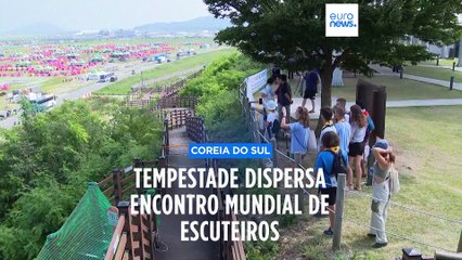 Coreia do Sul evacua acampamento de 36 mil escuteiros devido à tempestade Khanun