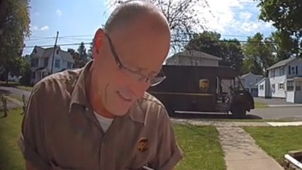 UPS Driver Helps Hide Gift for Woman