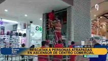 ¡Minutos de terror! 12 personas quedaron atrapadas en ascensor de centro comercial en Cañete