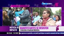 Policías y manifestantes se enfrentan a empujones durante toma en Tatumbla