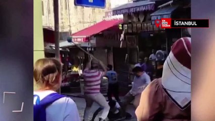 Fatih'te çekiç ve sopayla dayak kamerada