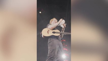 ‘Awesome’ moment Ed Sheeran stops concert to help couple reveal their baby’s gender