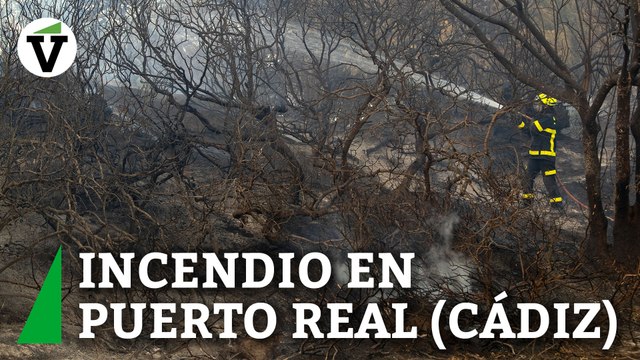 El incendio de Puerto Real (Cádiz) se encuentra estabilizado pero no extinguido