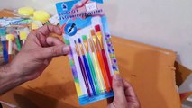 Unboxing and Review of Art Crafts Painting Tool Supplies Painting Brush, Foam Brush, Smoothening