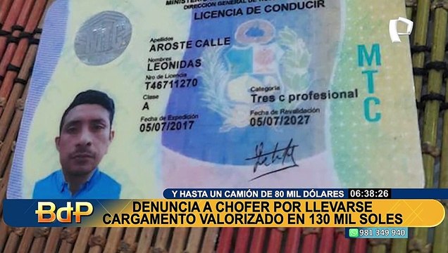 Empresario ofrece recompensa por paradero de sujeto que le robó su camión y mercadería valorizada en S/130 mil