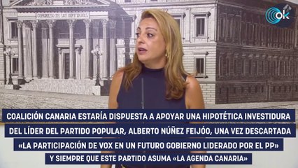 Coalición Canaria estaría dispuesta a apoyar la investidura de Feijóo si no entra Vox