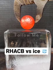 Warm red aluminium ball effect on ice
