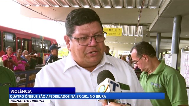 Quatro ônibus são apedrejados na BR-101, no Ibura