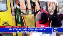 ATU modifica 16 rutas de transporte público en Lima: conoce aquí los distritos donde se aplicará