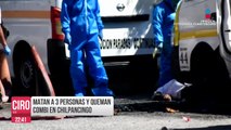 Asesinan a tres personas y queman combi en Chilpancingo