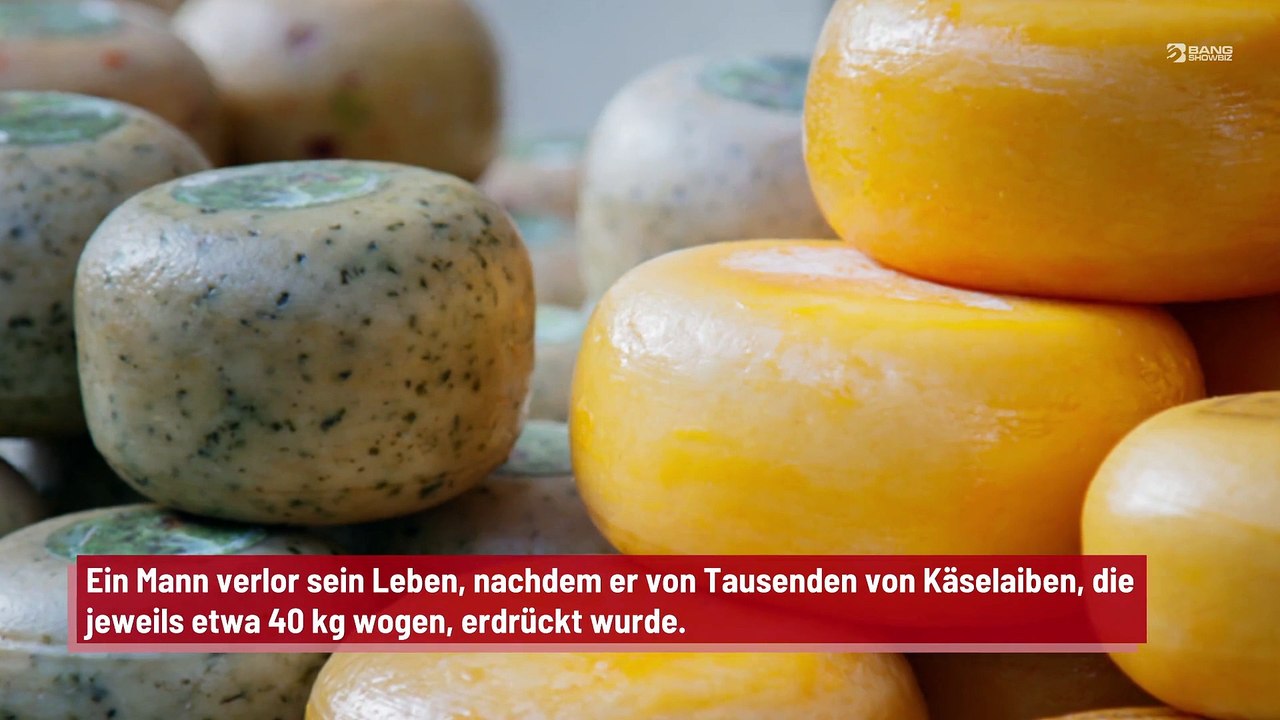 Mann von Tausenden Käselaiben erdrückt