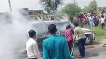 जयपुर: चलती कार में लगी अचानक भीषण आग, जिंदा जला गया चालक, देखें वीडियो