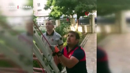 Yuvasından düşen yavru kuşu annesine götüren ekipler, yürekleri ısıttı