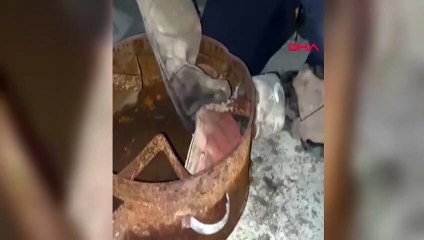 Chaton coincé dans un poêle à Osmaniye sauvé par les pompiers