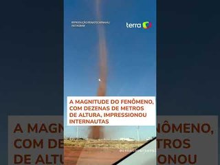 Redemoinho de terra é flagrado em Uberlândia e impressiona nas redes sociais
