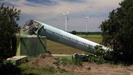 Heftiger Sturm zerstört Windrad