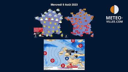 prévisions météo villes du mardi 8 août 2023