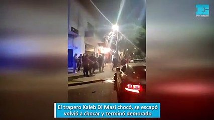 El trapero Kaleb Di Masi chocó, se escapó, volvió a chocar y terminó demorado