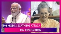 PM Narendra Modi Tears Into Opposition Alliance For Bringing No-Confidence Motion, Asks BJP MPs To Hit ‘Sixers’ On Last Ball
