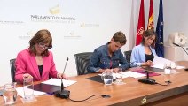 Chivite, Barkos y Alfaro firman el acuerdo de Gobierno por 