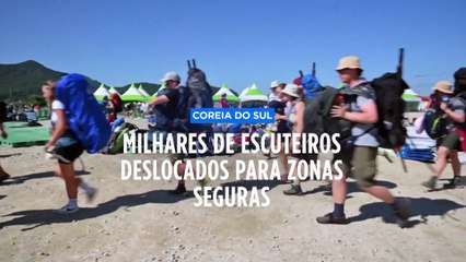 Escuteiros deslocados na Coreia do Sul por causa do mau tempo
