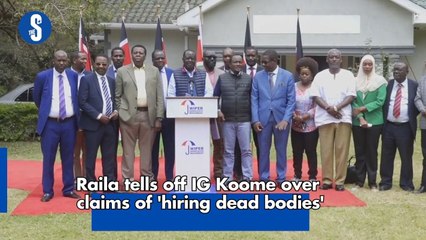 Raila tells off IG Koome over claims of 'hiring dead bodies'