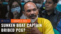 Captain of sunken Binangonan boat claims bribing Philippine Coast Guard with bananas