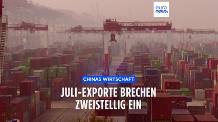 Mit Chinas Handel gehts bergab: 14,5 % Exportrückgang im Juli