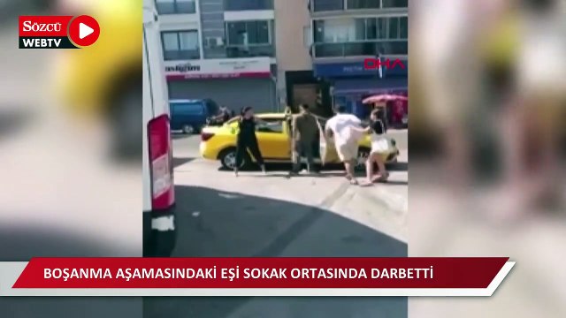 Boşanma aşamasındaki eşi sokak ortasında darbetti