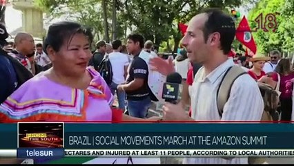 Representatives of Brazilian civil society participate in march in defense of the Amazon