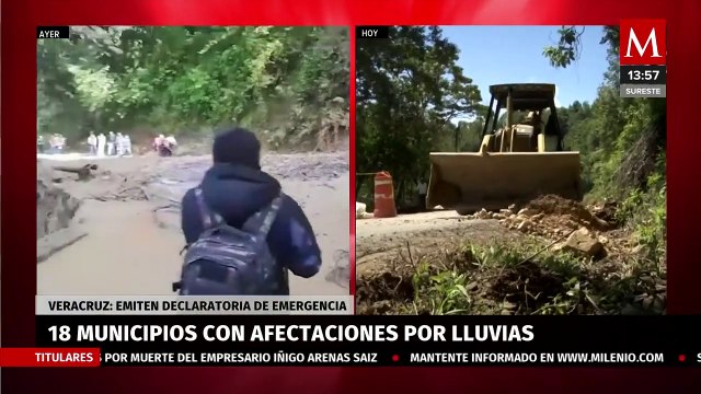 Dieciocho municipios con afectaciones por lluvias en Veracruz; emiten declaratoria de emergencia