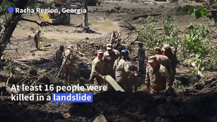 Georgian army joins landslide rescue operation