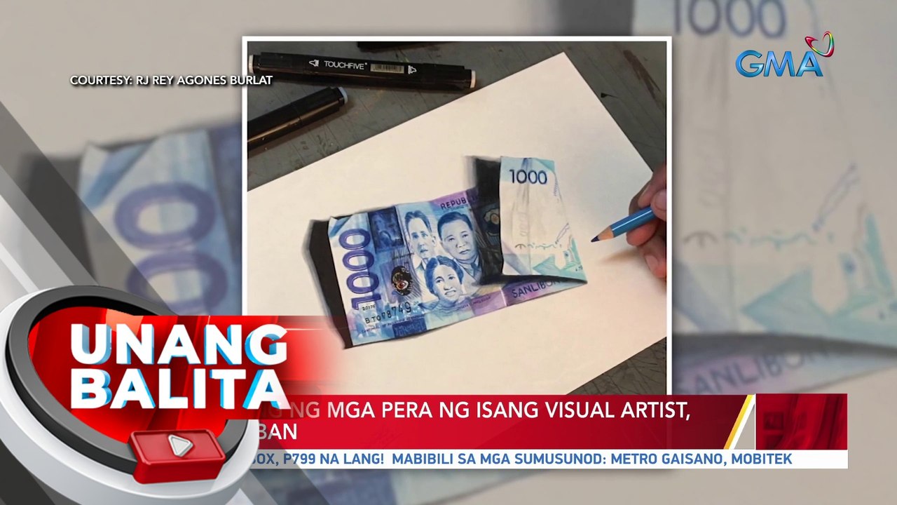 3D drawing ng mga pera ng isang visual artist,...