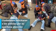 Policías reaniman a un hombre que se desvaneció en la Morelos