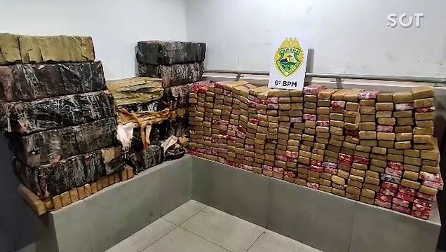 Pelotão de Choque da PM apreende mais de 600 quilos de maconha em veículo na BR-277 em Cascavel