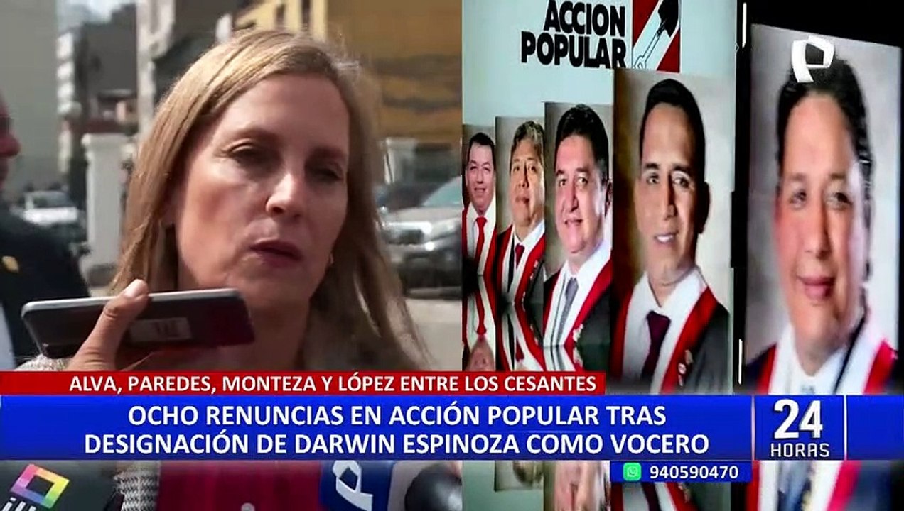 Acción Popular: se vendrían más renuncias en la bancada tras elección de Darwin Espinoza como vocero
