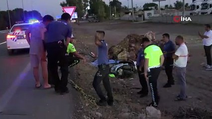 Motosikletiyle şarampoldeki taş yığınına çarpan sürücü hayatını kaybetti