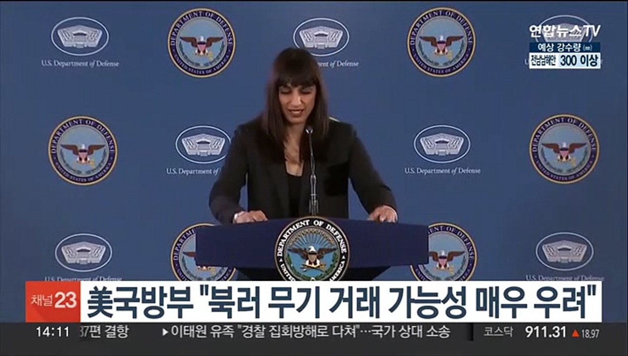 美국방부 "북러 무기 거래 가능성 매우 우려…계속 주시"