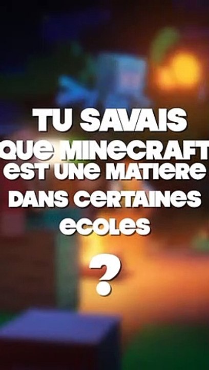Minecraft enseigné a l’ecole