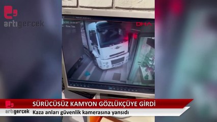 Esenyurt'ta sürücüsüz kamyon gözlükçü dükkanına daldı
