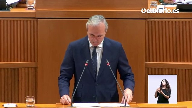 Jorge Azcón propone durante la investidura bajar impuestos e impulsar la sanidad privada en Aragón