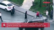 Trafikte sopa ve sandalyeli kavga! 3 kişi gözaltına alındı