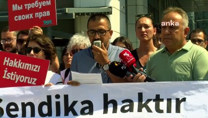 Tgs proteste contre les licenciements chez Spoutnik à Ankara.