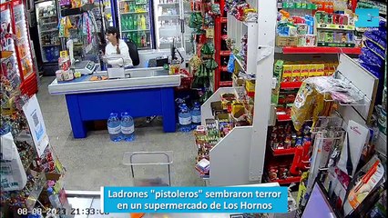 Ladrones pistoleros sembraron terror en un supermercado de Los Hornos