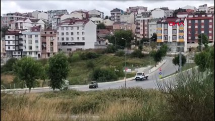 Arnavutköy'de yolu kapatıp drift attı
