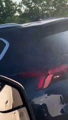 Motorcycle Rider Reclines Comfortably on the Highway