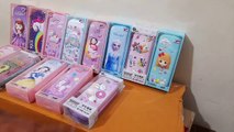 MEGA Unboxing and Review of Pencil Case for Girls 3D Cloth Unicorn, frozen, Disney Cartoon Storage Pouch Pen Holder for School Kids