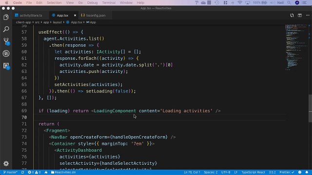 MobX (Legacy) - Refactoring the activity list to use the store