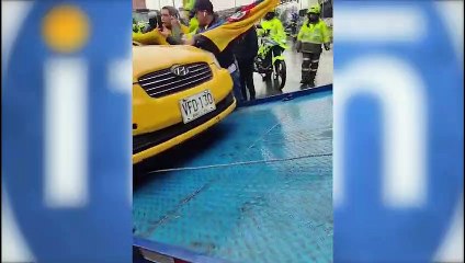 Enfrentamientos de taxistas y las autoridades en Bogotá